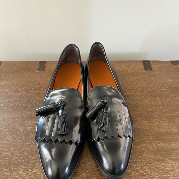 Everlane Black Leather Kiltie Tassel Loafers Made in Italy Pointed Toe Womens 8 - Picture 2 of 9